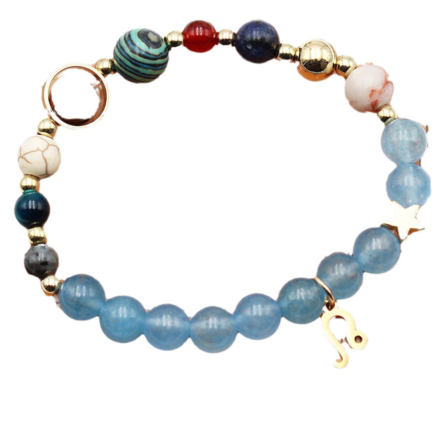 Twelve Constellations Bracelets Natural Stone Beaded Eight Planets