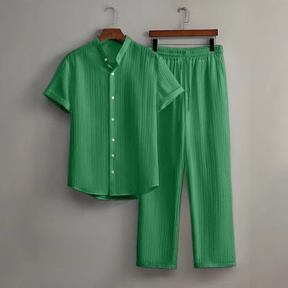 Men's Casual Multi-color Beach Short Sleeve Suit