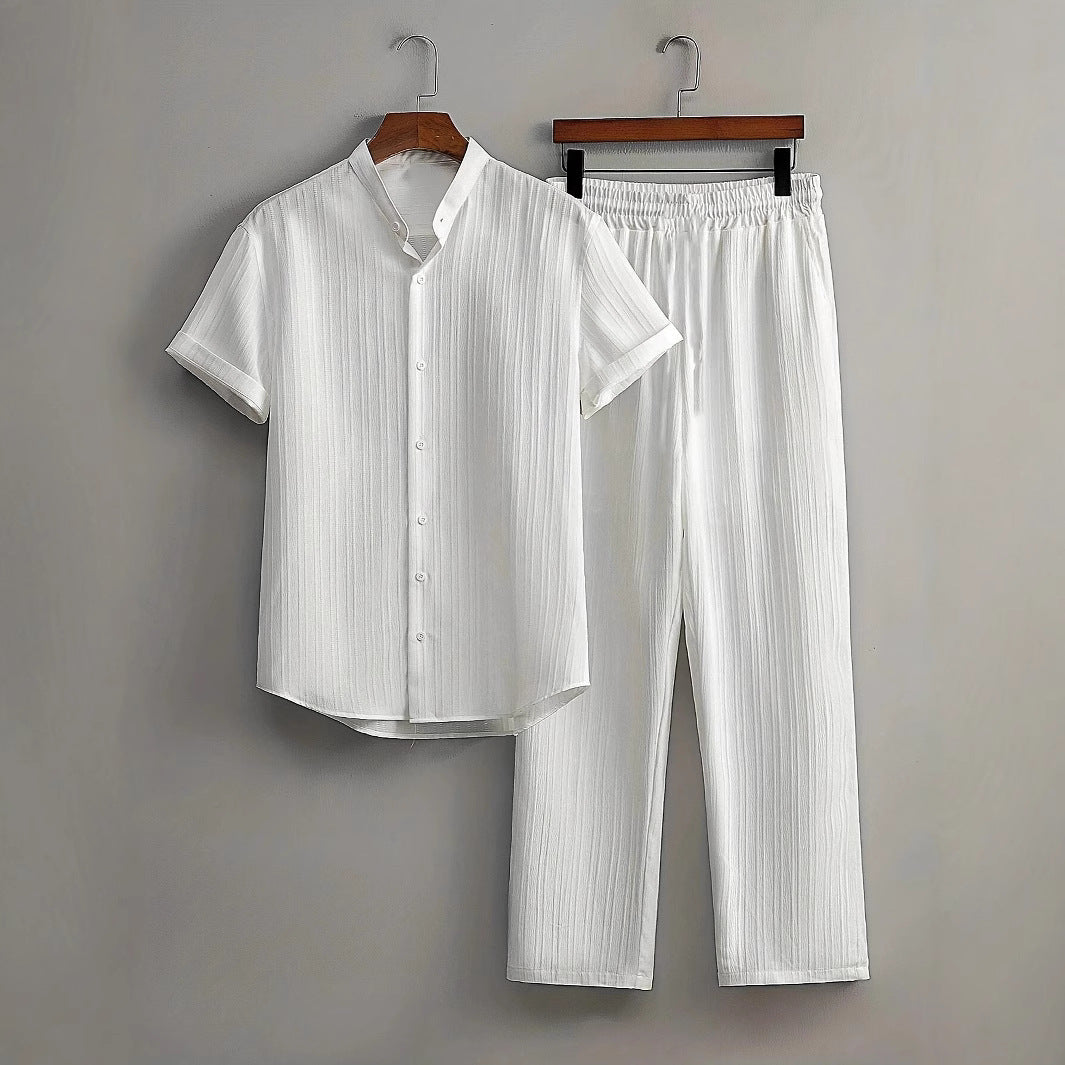 Men's Casual Multi-color Beach Short Sleeve Suit